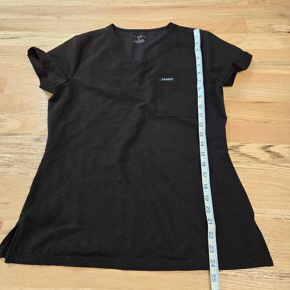 Jaanuu Women's 3-Pocket V-Neck Scrub Top Black Small - Picture 4 of 7